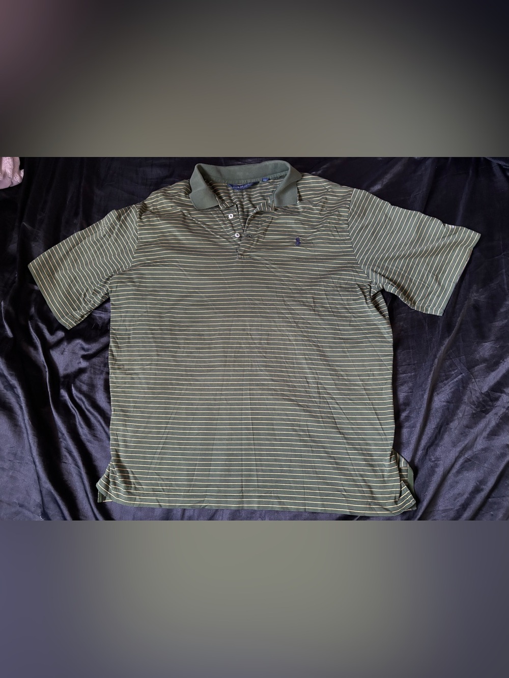 Polo Golf Ralph Lauren Green W/ Yellow Stripes Short Sleeve Size XL